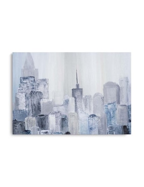 Cuadro decorativo Canvas Art Ciudad abstracta con barniz a registro