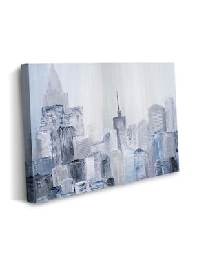 Cuadro decorativo Canvas Art Ciudad abstracta con barniz a registro
