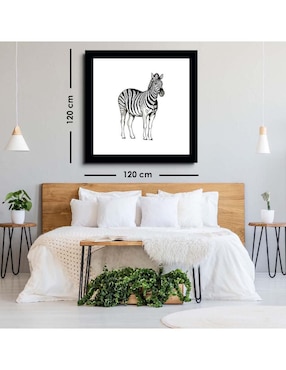 Cuadro decorativo Canvas Art Zebra digital con barniz a registro
