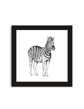 Cuadro Decorativo Canvas Art Zebra Digital Con Barniz A Registro