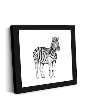 Cuadro decorativo Canvas Art Zebra digital con barniz a registro
