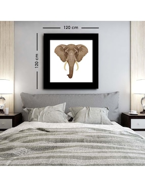 Cuadro decorativo Canvas Art Elefante digital con barniz a registro