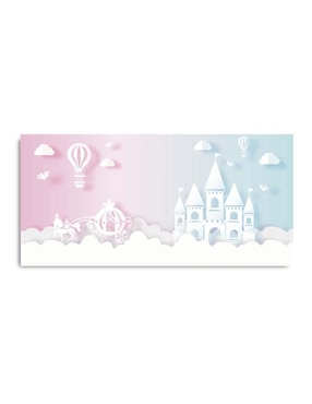 Cuadro decorativo Canvas Art Castillo sobre las nubes con barniz a registro