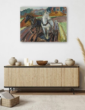 Cuadro decorativo Arado de otoño (1919) técnica mixta Cuadros Jr Animales Domésticos