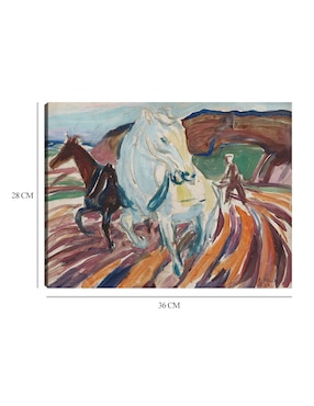 Cuadro decorativo Caballos arando (1929) técnica mixta Cuadros Jr Formas