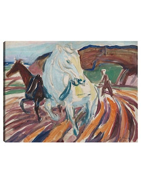 Cuadro decorativo Caballos arando (1929) técnica mixta Cuadros Jr Formas