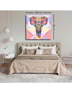 Cuadro decorativo Canvas Art Art pop elefante con barniz a registro