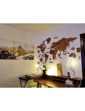 Cuadro decorativo Gift Mexico mapa de madera del mundo