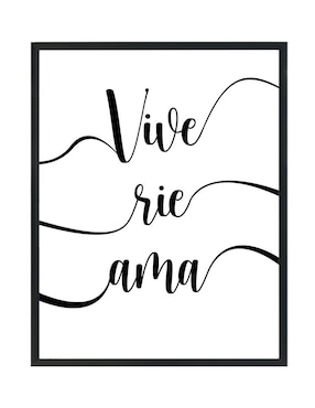Cuadro decorativo Pixelarte vive ríe ama