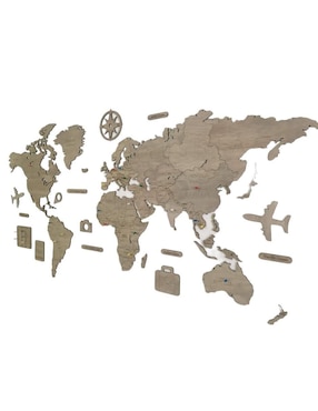 Cuadro decorativo Gift Mexico mapa de madera del mundo