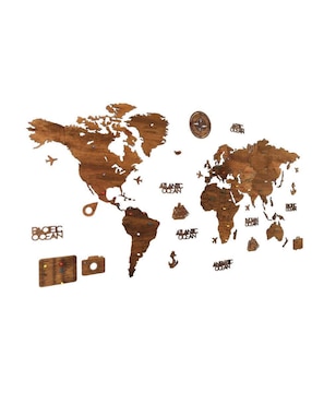 Cuadro decorativo Gift Mexico mapa de madera del mundo plus