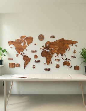 Cuadro decorativo Gift Mexico mapa de madera del mundo plus