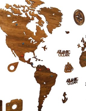 Cuadro decorativo Gift Mexico mapa de madera del mundo plus