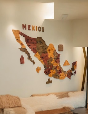 Cuadro decorativo Gift Mexico mapa de madera de mexico