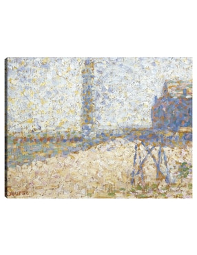 Cuadro decorativo El hospicio y el faro de Honfleur técnica mixta Cuadros Jr Gente