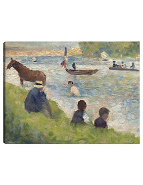 Cuadro decorativo Caballo y barcos (estudio para bañistas en Asnières) (1883-1884) técnica mixta Cuadros Jr Playas