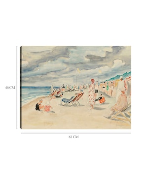 Cuadro decorativo La playa de Deauville (1928) técnica mixta Cuadros Jr Playas