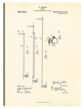 Cuadro decorativo Flauta patentada, inventora Djalma Julliot, 20 de octubre de 1909 II técnica mixta Cuadros Jr Planos