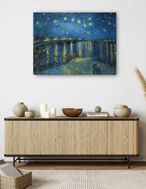 Cuadro decorativo Noche estrellada sobre el Ródano (1888) técnica mixta Cuadros Jr Inspiración
