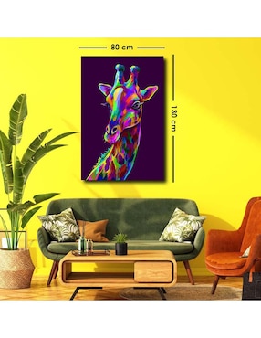 Cuadro decorativo Canvas Art Pop jirafa con barniz a registro