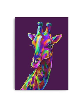 Cuadro decorativo Canvas Art Pop jirafa con barniz a registro
