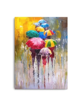 Cuadro Decorativo Canvas Art Paisaje Día De Lluvia Con Barniz A Registro