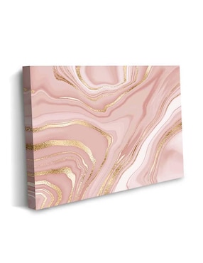 Cuadro decorativo Canvas Art Mármol líquido rosa con barniz a registro