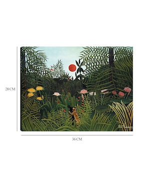 Cuadro decorativo Tigre en una tormenta tropical (1891) técnica mixta Cuadros Jr Selva