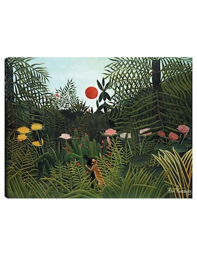 Cuadro Decorativo Tigre En Una Tormenta Tropical (1891) Técnica Mixta Cuadros Jr Selva