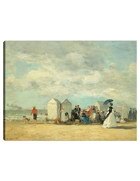 Cuadro Decorativo Escena De Playa 1862 Técnica Mixta Cuadros Jr Playas