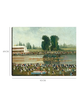 Cuadro decorativo Escena de remo: multitudes observando desde las orillas del río técnica mixta Cuadros Jr Lagos