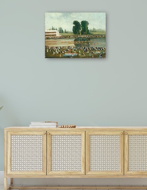 Cuadro decorativo Escena de remo: multitudes observando desde las orillas del río técnica mixta Cuadros Jr Lagos