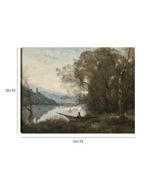Cuadro decorativo El barquero amarrado: recuerdo de un lago italiano técnica mixta Cuadros Jr Lagos