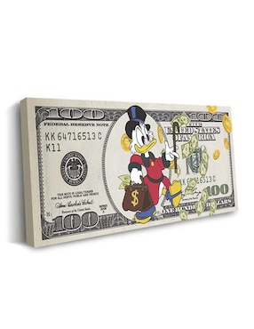 Cuadro decorativo Canvas Art Dólar rico mc pato con barniz a registro