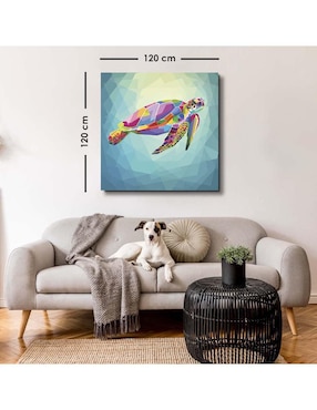 Cuadro decorativo Canvas Art Art pop tortuga con barniz a registro