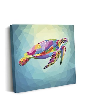 Cuadro decorativo Canvas Art Art pop tortuga con barniz a registro