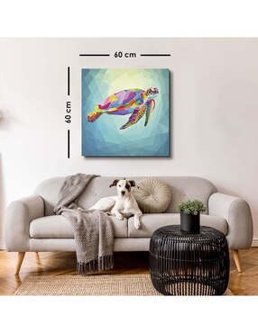 Cuadro decorativo Canvas Art Art pop tortuga con barniz a registro
