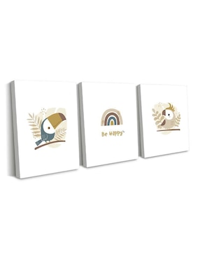 Cuadro decorativo Canvas Art Figuras infantiles con barniz a registro