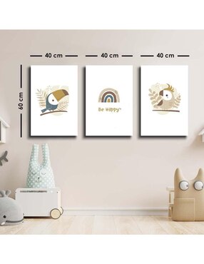 Cuadro decorativo Canvas Art Figuras infantiles con barniz a registro