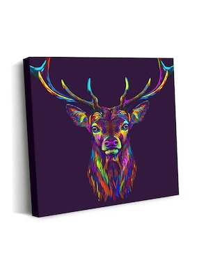 Cuadro decorativo Canvas Art Art pop venado con barniz a registro