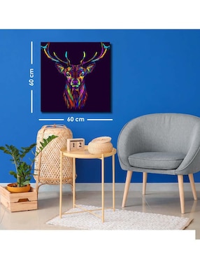 Cuadro decorativo Canvas Art Art pop venado con barniz a registro