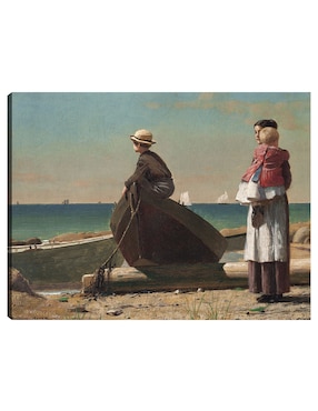 Cuadro decorativo ¡Viene papá! (1873) técnica mixta Cuadros Jr Playas