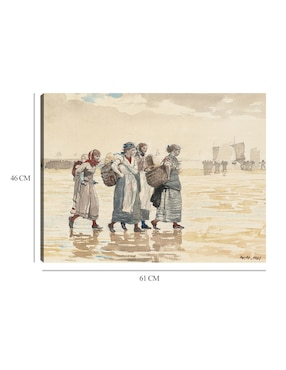 Cuadro decorativo Cuatro pescaderas en la playa (1881) técnica mixta Cuadros Jr Playas