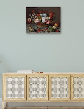 Cuadro decorativo Cesta de flores técnica mixta Cuadros Jr