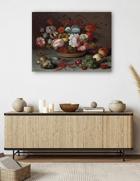 Cuadro decorativo Cesta de flores técnica mixta Cuadros Jr
