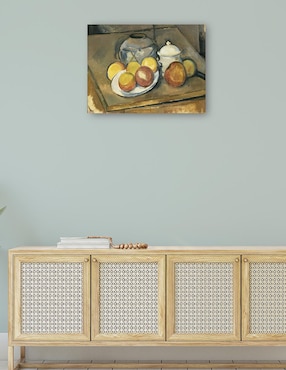 Cuadro decorativo Jarrón con adornos de paja, azucarero y manzanas (1890 - 1893) técnica mixta Cuadros Jr Playas