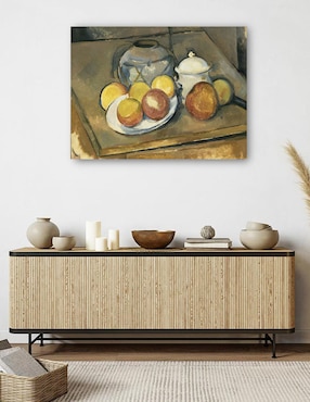 Cuadro decorativo Jarrón con adornos de paja, azucarero y manzanas (1890 - 1893) técnica mixta Cuadros Jr Playas