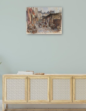 Cuadro decorativo El Marché des Enfants Rouges, lado oeste, bajo la lluvia, en 1907. 3er distrito (1907) técnica mixta Cuadros Jr Arquitectura