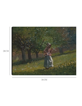 Cuadro decorativo La chica del rastrillo de heno (1878) técnica mixta Cuadros Jr Campos