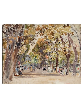 Cuadro decorativo Jardín público en París, en 1899 técnica mixta Cuadros Jr Arquitectura